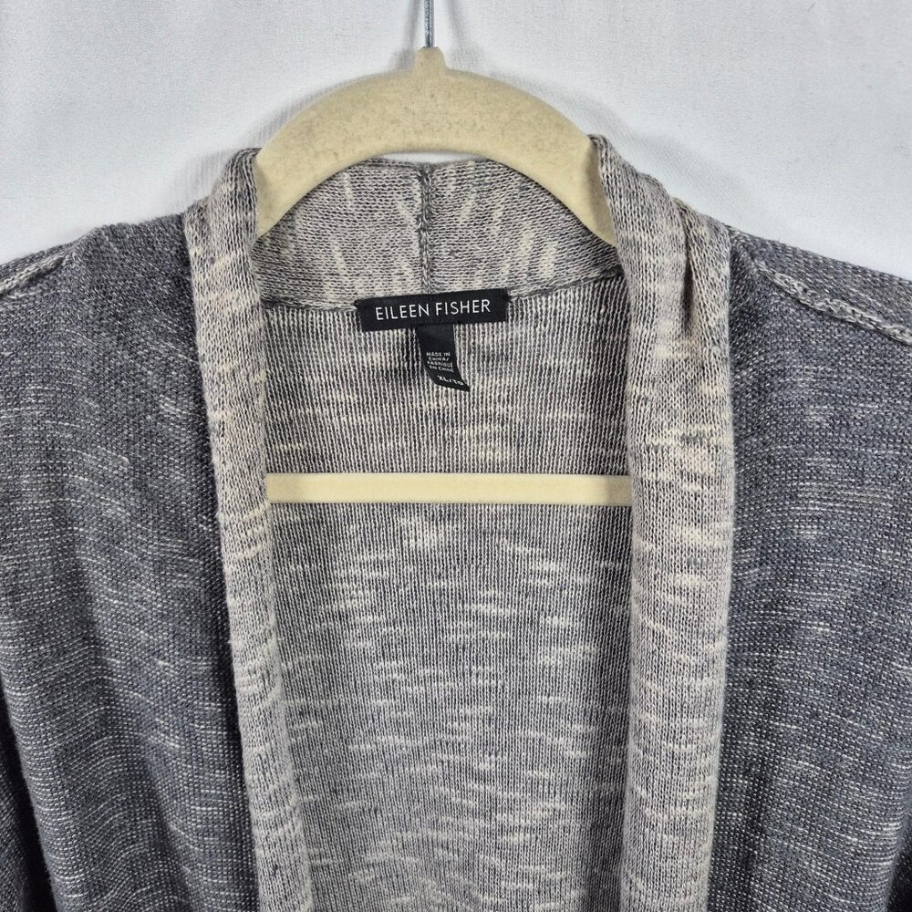 Eileen Fisher Linen Sweater Women XLarge Open Front Cardigan Sustainable Capsule - Picture 4 of 7